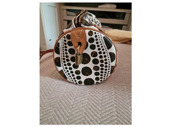 Borsa Louis Vuitton Monogram Dots Speedy 30 Marrone Bianco Monogramma - vista 3