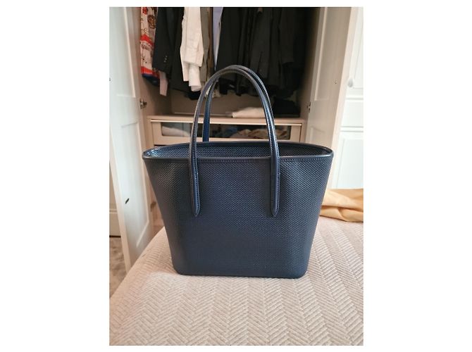 Lacoste Navyblaue Ledertasche - Ansicht 3