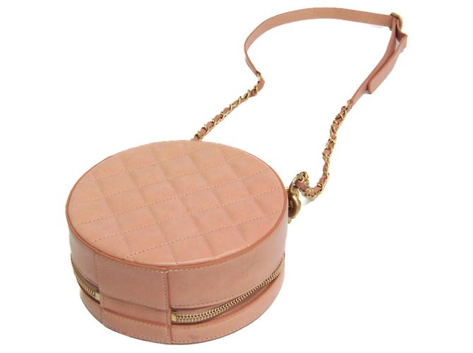 Borsa a tracolla rotonda come la terra in vitello lucido Chanel Rosa - vista 2