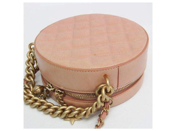 Borsa a tracolla rotonda come la terra in vitello lucido Chanel Rosa - vista 3