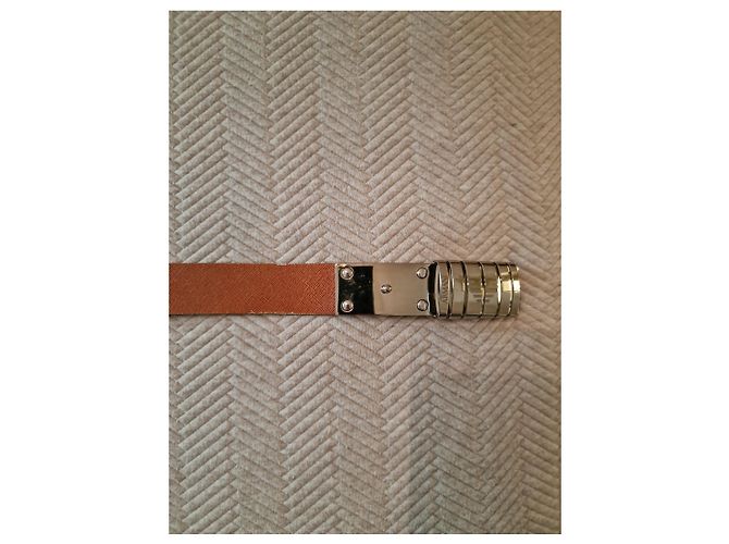 Armani Jeans Brauner Leder Gürtel mit Silberner Schnalle - Ansicht 2