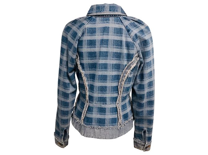 Autre Marque Blaue Alfie Karo-Denimjacke von Molly Goddard - Ansicht 3