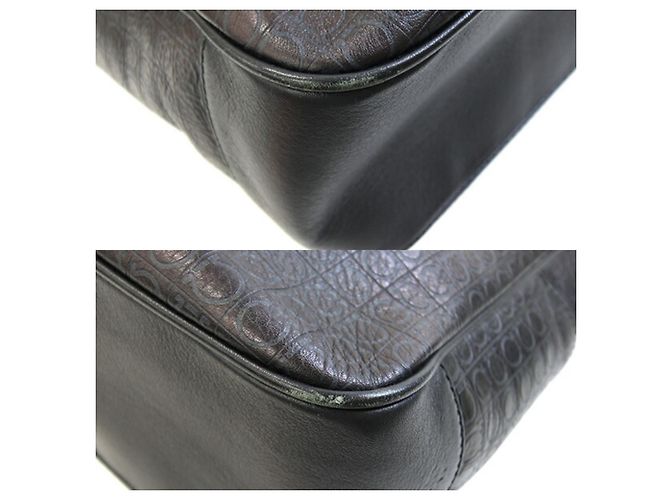 Gancini Borsa a spalla in pelle nera Salvatore Ferragamo Nero - vista 3