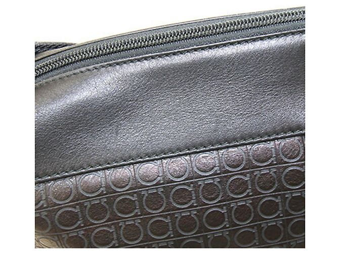 Gancini Borsa a spalla in pelle nera Salvatore Ferragamo Nero - vista 5