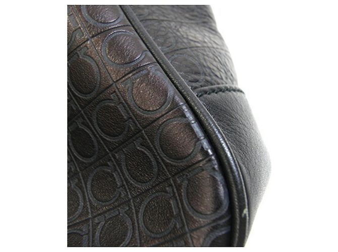 Gancini Borsa a spalla in pelle nera Salvatore Ferragamo Nero - vista 6