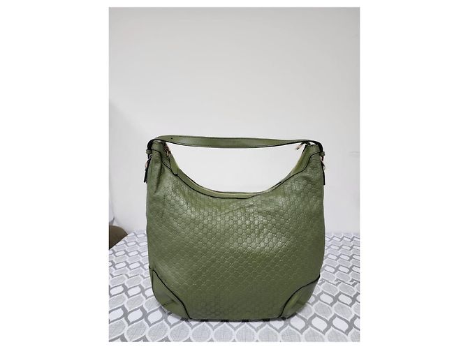 Borsa hobo Nice Microguccima Gucci Verde - vista 12