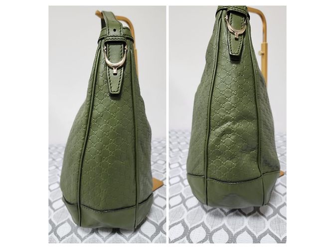 Borsa hobo Nice Microguccima Gucci Verde - vista 8