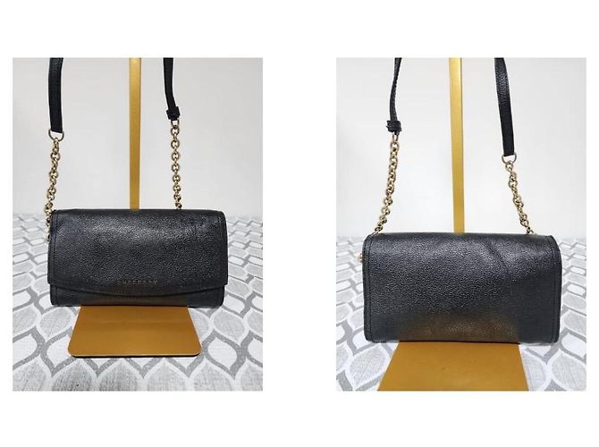Borsa Henley in pelle nera a grana morbida di Burberry - vista 5