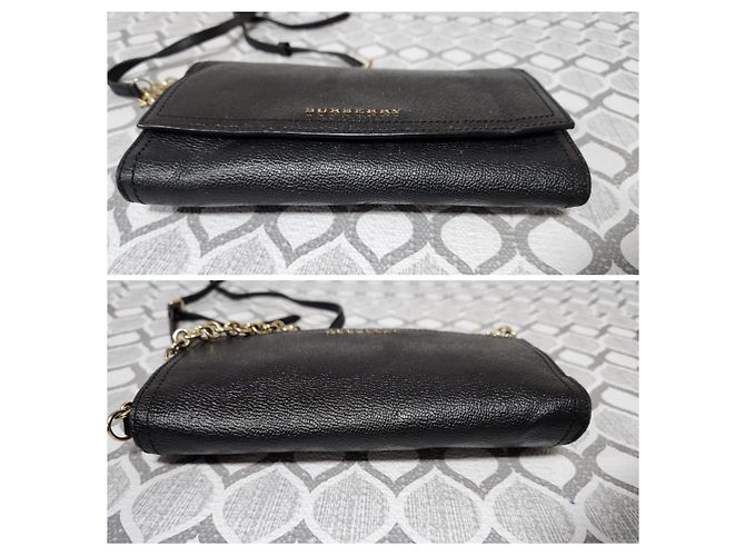 Borsa Henley in pelle nera a grana morbida di Burberry - vista 6