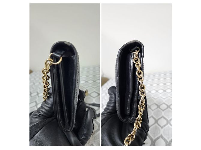 Borsa Henley in pelle nera a grana morbida di Burberry - vista 7