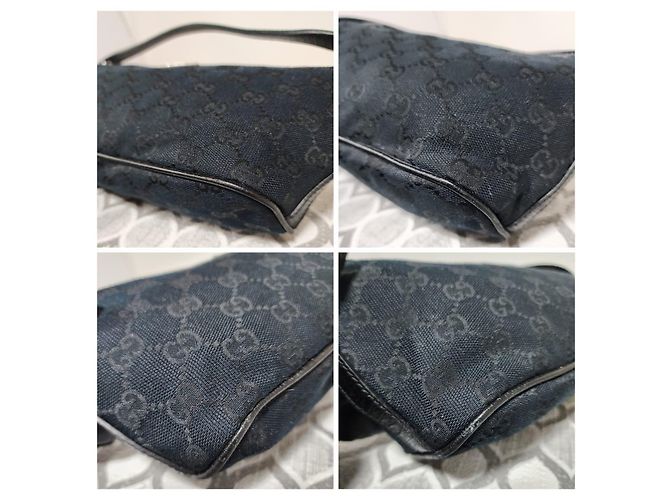 Borsa da barca in tela GG Gucci con tracolla Web Nero - vista 6