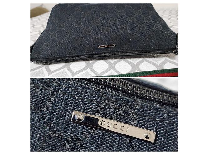 Borsa da barca in tela GG Gucci con tracolla Web Nero - vista 7