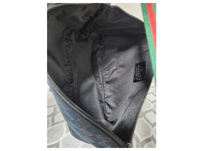 Borsa da barca in tela GG Gucci con tracolla Web Nero - vista 8