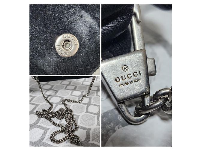 Borsa a tracolla Gucci Velvet Super Mini Dionysus Nera Nero - vista 10