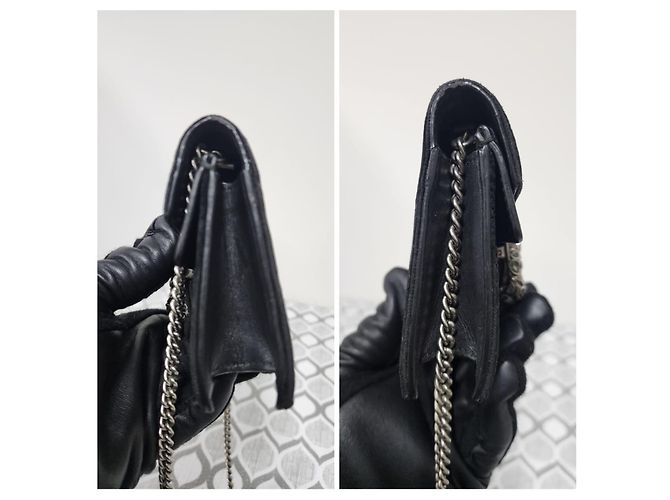 Borsa a tracolla Gucci Velvet Super Mini Dionysus Nera Nero - vista 5