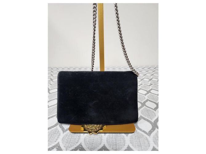 Borsa a tracolla Gucci Velvet Super Mini Dionysus Nera Nero - vista 8