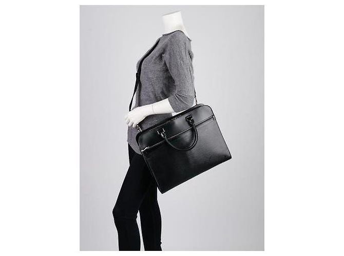 LOUIS VUITTON Borsa a Tracolla Bassano MM in Pelle Epi Nera Nero - vista 12