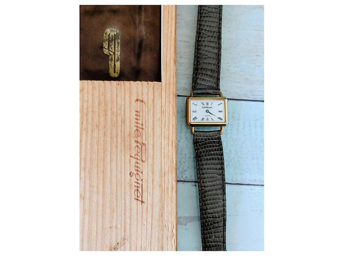 Autre Marque Emile Pequignet Quarz Uhr mit Eidechsenarmband Braun Golden - Ansicht 3