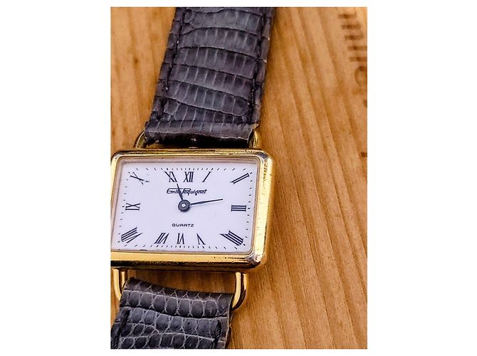 Autre Marque Emile Pequignet Quarz Uhr mit Eidechsenarmband Braun Golden - Ansicht 6