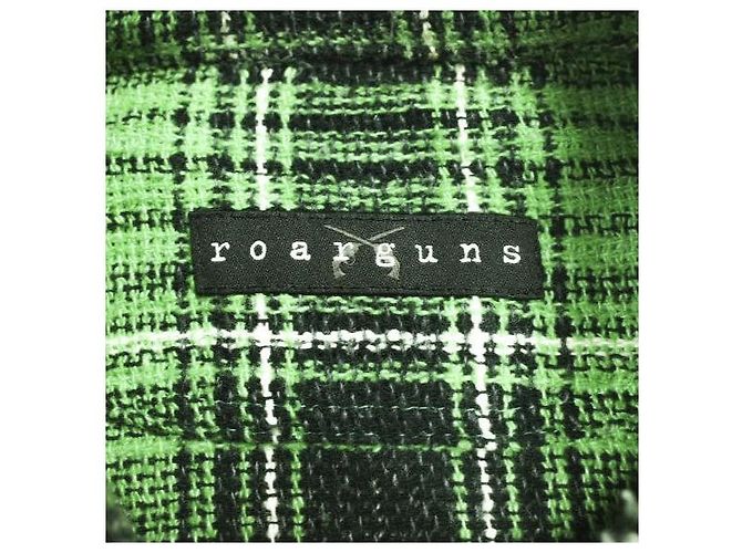 Autre Marque Camicia a zip a quadri roarguns in cotone e poliestere Verde - vista 4
