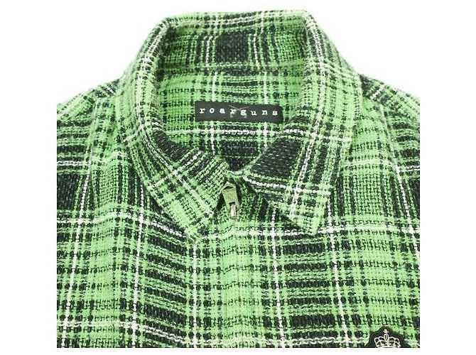 Autre Marque Camicia a zip a quadri roarguns in cotone e poliestere Verde - vista 5