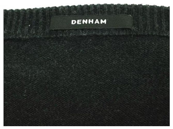 Autre Marque Hochwertiger Baumwollpullover mit Rundhalsausschnitt und V-Einsatz von DENHAM Braun Anthrazitgrau - Ansicht 3