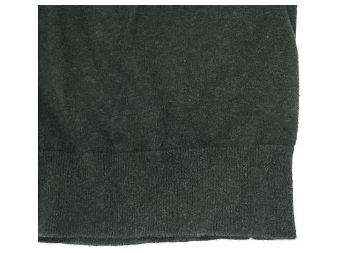 Autre Marque Hochwertiger Baumwollpullover mit Rundhalsausschnitt und V-Einsatz von DENHAM Braun Anthrazitgrau - Ansicht 5