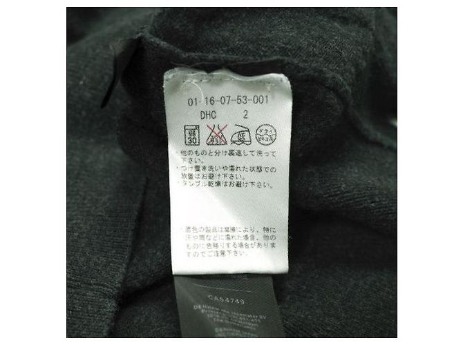 Autre Marque Hochwertiger Baumwollpullover mit Rundhalsausschnitt und V-Einsatz von DENHAM Braun Anthrazitgrau - Ansicht 7