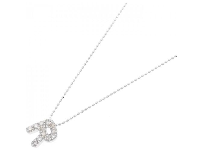 Autre Marque Halskette aus Weißgold Au750 mit Initiale R aus Diamant Silber - Ansicht 2