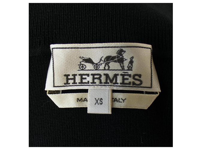 Prenda de punto de nylon XS de Hermès Negro Blanco - vista 4