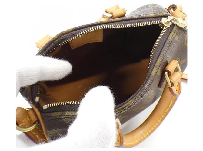 Borsa Boston Monogram Nano Speedy Louis Vuitton Marrone - vista 8