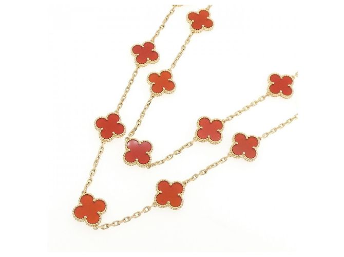 Collana Vintage Alhambra Au750 di Van Cleef & Arpels D'oro - vista 2