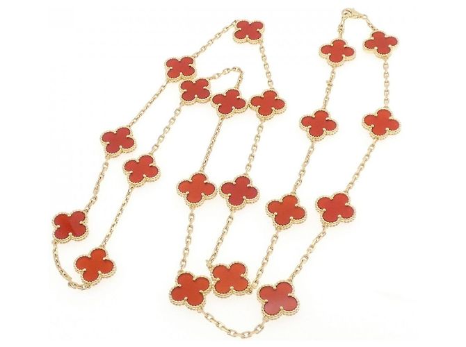 Collana Vintage Alhambra Au750 di Van Cleef & Arpels D'oro - vista 5