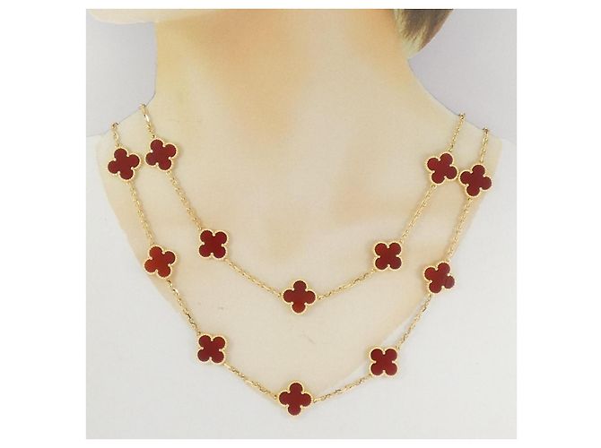 Collana Vintage Alhambra Au750 di Van Cleef & Arpels D'oro - vista 6