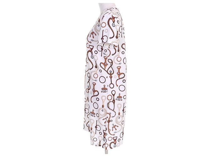 Hermès Panoply du Cuir Kleid Braun Weiß - Ansicht 2