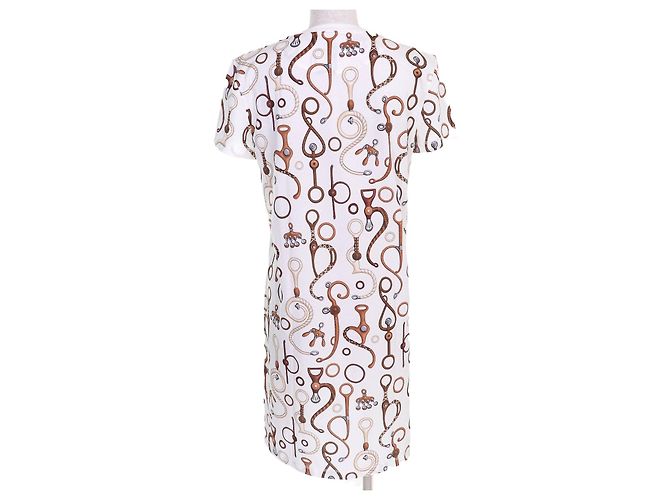 Hermès Panoply du Cuir Kleid Braun Weiß - Ansicht 3