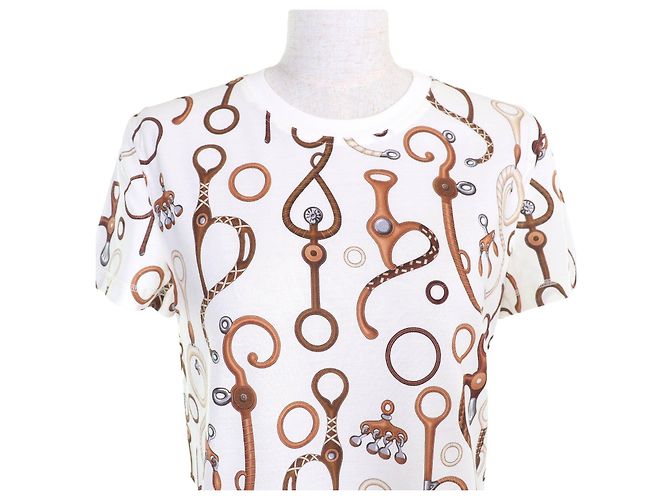 Hermès Panoply du Cuir Kleid Braun Weiß - Ansicht 4