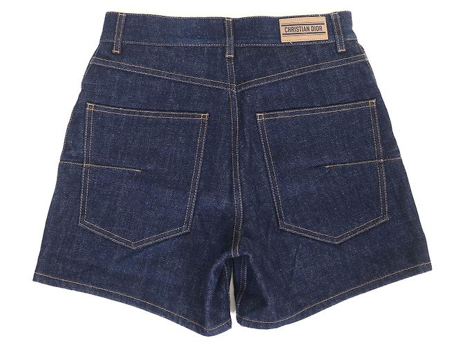 Oblique Bermuda de denim com estampa oblíqua Christian Dior Azul - vista 2