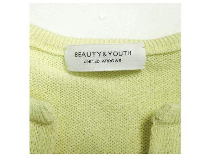 Autre Marque BEAUTY&YOUTH UNITED ARROWS Pullover aus Baumwolle und Polyester mit tiefem Bootsausschnitt Gelb - Ansicht 4