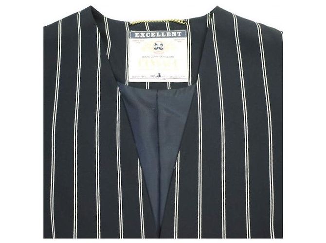 Autre Marque JOURNAL STANDARD L'ESSAGE Stripe Polyester Rayon No Collar Jacket Outerwear Blue - view 4