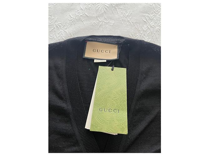 Gucci schwarzer Wollcardigan mit GG-Knöpfen - Ansicht 4