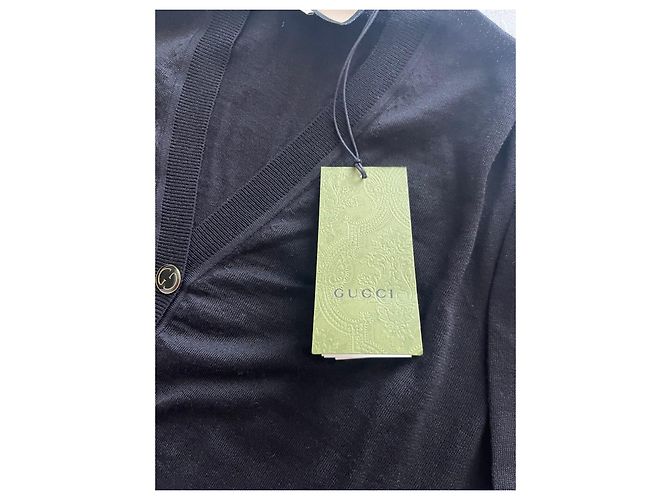Gucci schwarzer Wollcardigan mit GG-Knöpfen - Ansicht 6