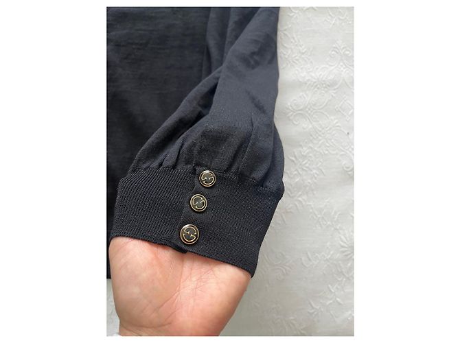 Gucci schwarzer Wollcardigan mit GG-Knöpfen - Ansicht 8