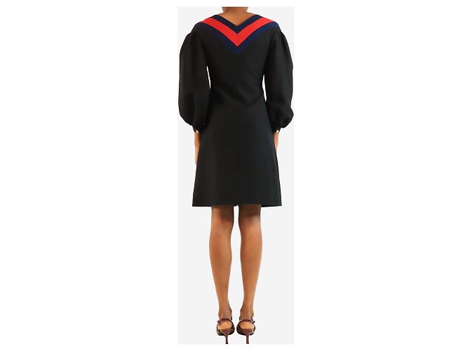 Gucci Abito midi nero a maniche lunghe con zip frontale - taglia UK 4 - vista 2
