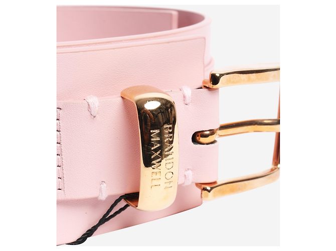 Autre Marque Breiter Ledergürtel in Rosa Pink - Ansicht 2