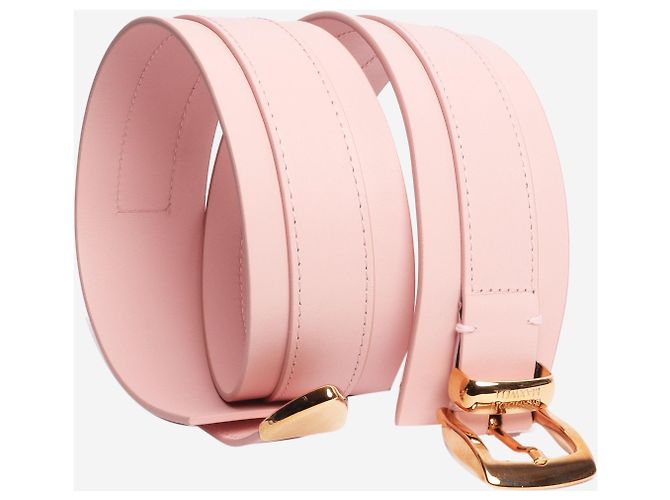 Autre Marque Breiter Ledergürtel in Rosa Pink - Ansicht 4