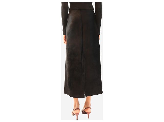 Alaïa Black fleece midi skirt - size UK 8 - view 3