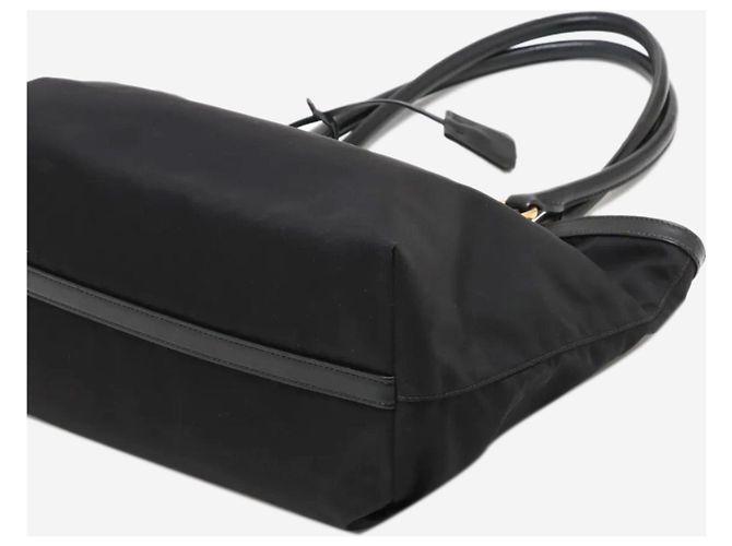 Prada Piccola borsa tote in nylon nera Nero - vista 10