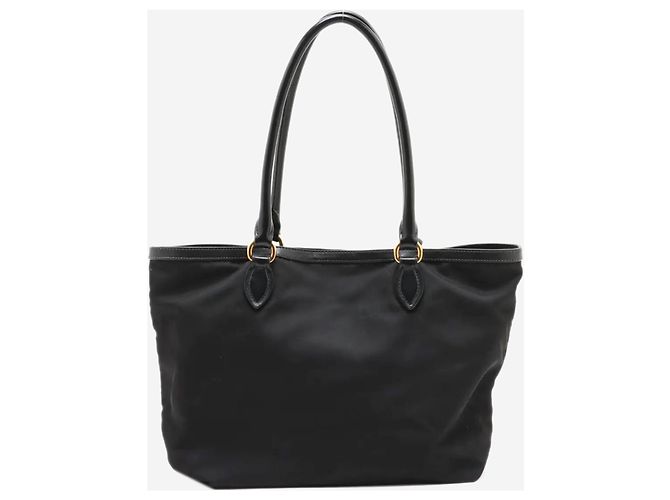Prada Piccola borsa tote in nylon nera Nero - vista 2
