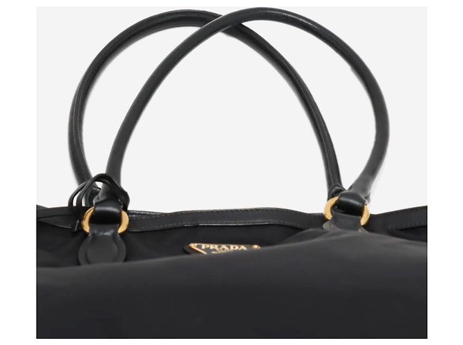 Prada Piccola borsa tote in nylon nera Nero - vista 3